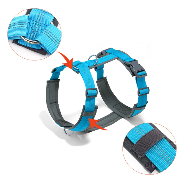 Comfortable Adjustable H-Shaped Large Dog Harness Washable Nylon Nighttime Reflective No Pull Pet Vest Harness Arnés Para Perros - Image 2