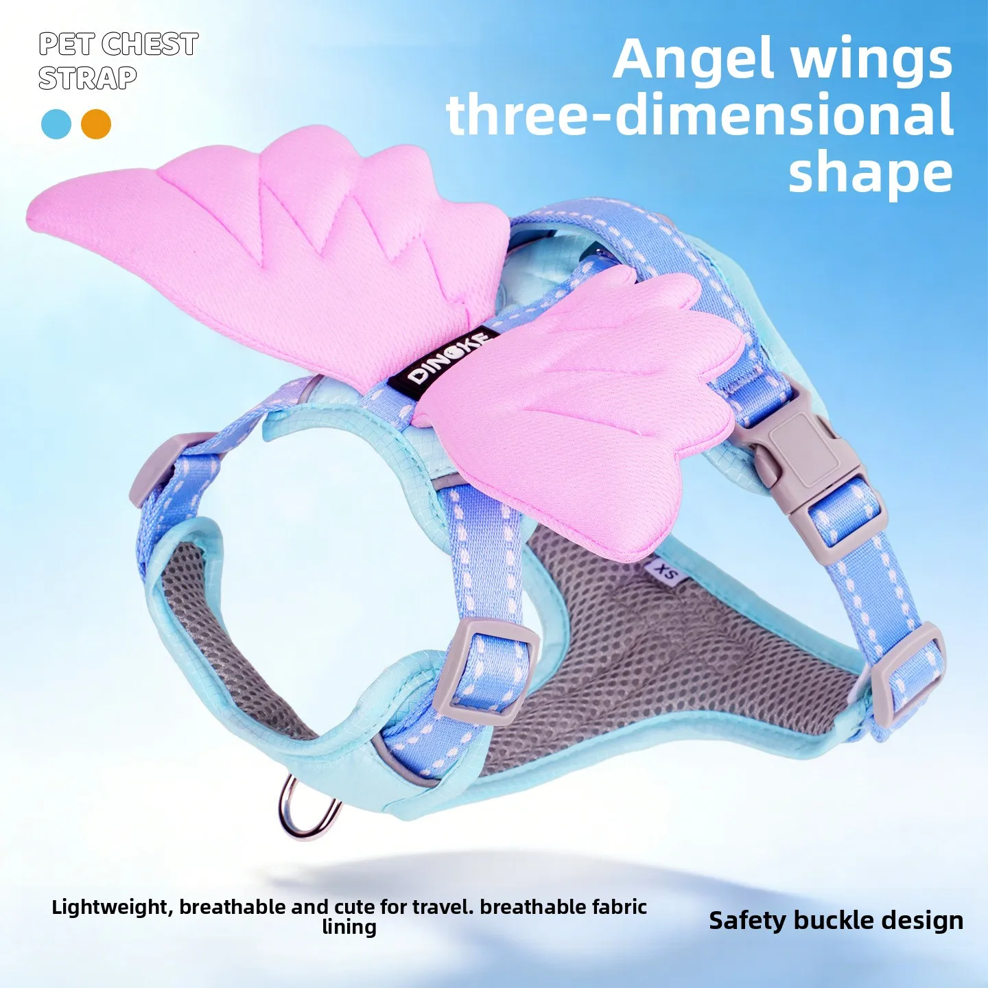 Anti-pull pet harness, escape-proof cat and dog harness with three-dimensional wings, dog leash supplies for pets - Image 3