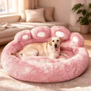 Bear Paw Shaped Pet Bed Warm Fluffy Sofa Cushion, Comfort Sleeping Mat for Small Medium Large Cats Dogs Indoor Use