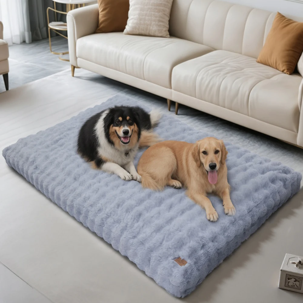 Ultra Plush Dog Bed Soft Pet Cushion Large Dog Crate Puppy Mattress Washable Mat - Image 5