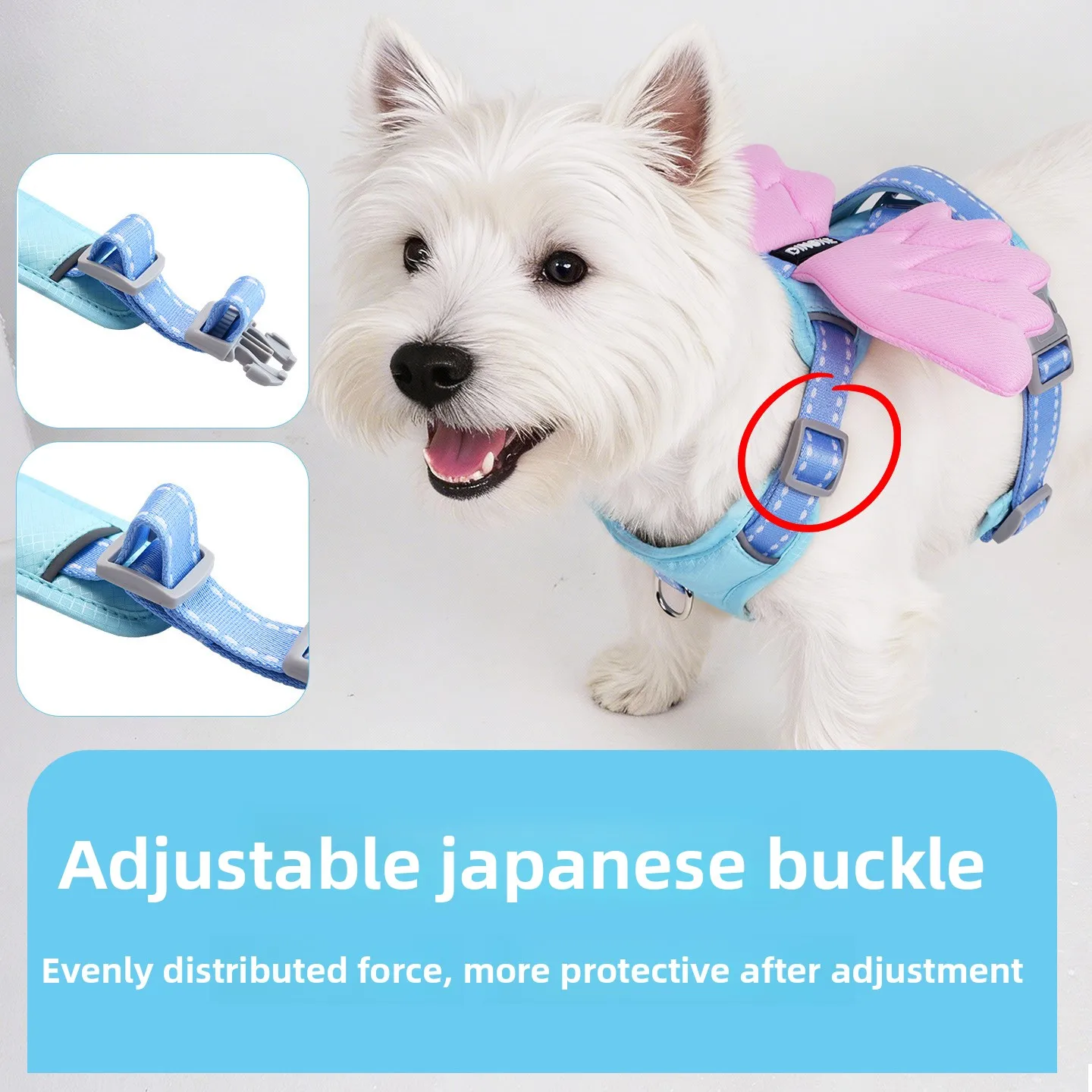 Anti-pull pet harness, escape-proof cat and dog harness with three-dimensional wings, dog leash supplies for pets - Image 4