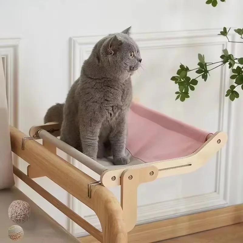 Multi-Layer Plywood Cat Hammock Nest with Cotton Canvas, Durable Wooden Hanging Bed for Pets, Simple to Clean - Image 5