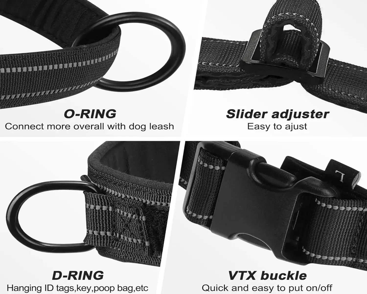Tactical No-Pull Dog Harness for Large Breed: Heavy-Duty Vest with Reflective Strip, Adjustable & Padded for Control and Pullers - Image 5