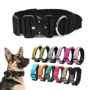 Explosion-Proof & Pull-Resistant Tactical Dog Collar for Medium & Large Dogs.