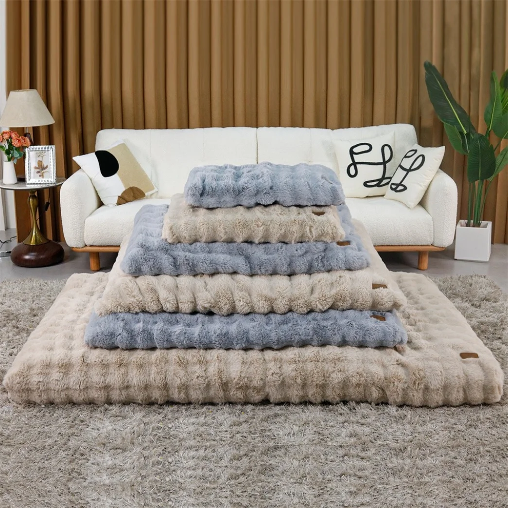 Ultra Plush Dog Bed Soft Pet Cushion Large Dog Crate Puppy Mattress Washable Mat - Image 4