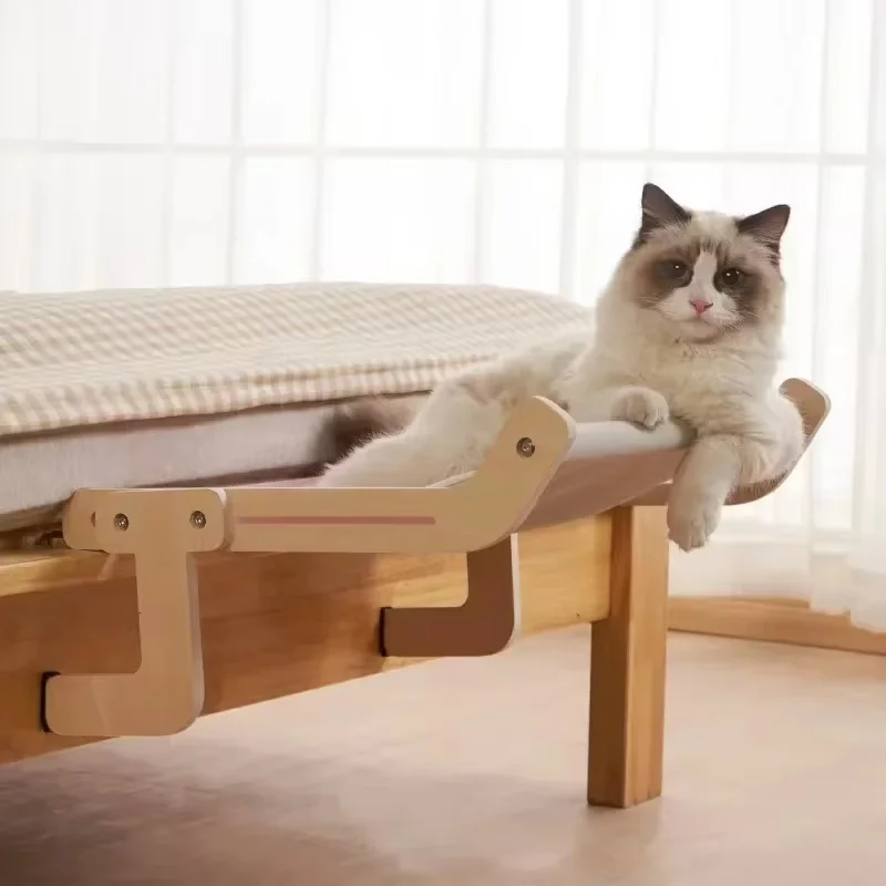 Multi-Layer Plywood Cat Hammock Nest with Cotton Canvas, Durable Wooden Hanging Bed for Pets, Simple to Clean - Image 6