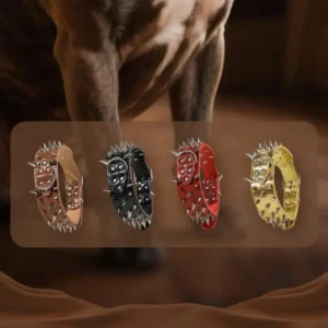 Comforable Anti-bite Spiked Dog Collars Widen Adjustable Rivets Pet Collar Sharp Heavy Duty PU Leather Pet Necklace Pet Supplies