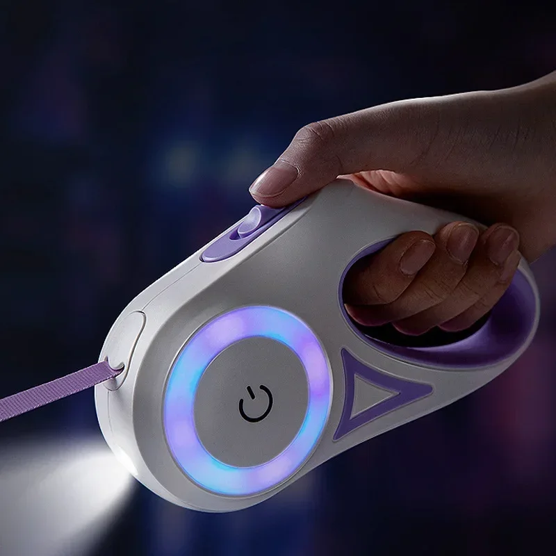 LED Luminous Dog Leash Automatic Retractable Leash for Medium Dogs Outdoor Small Pet Traction Rope Dog Accessories Pet Supplies - Image 2