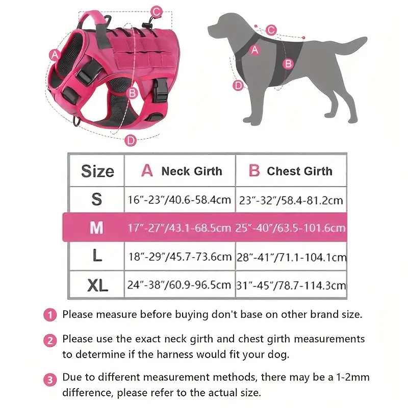 Adjustable No-Pull Tactical Dog Harness with Handle for Large Dogs - Reflective Vest for Labrador Retriever, Siberian H - Image 2