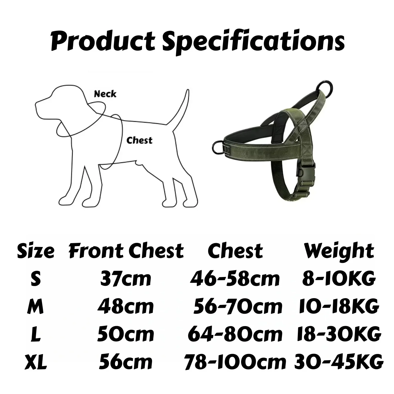 Tactical No-Pull Dog Harness for Large Breed: Heavy-Duty Vest with Reflective Strip, Adjustable & Padded for Control and Pullers - Image 6